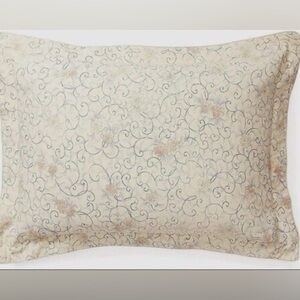 RALPH LAUREN 2pc Madalena Audrey Pillow King Size Shams TAN BLUE Floral PAIR